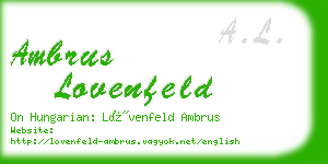 ambrus lovenfeld business card